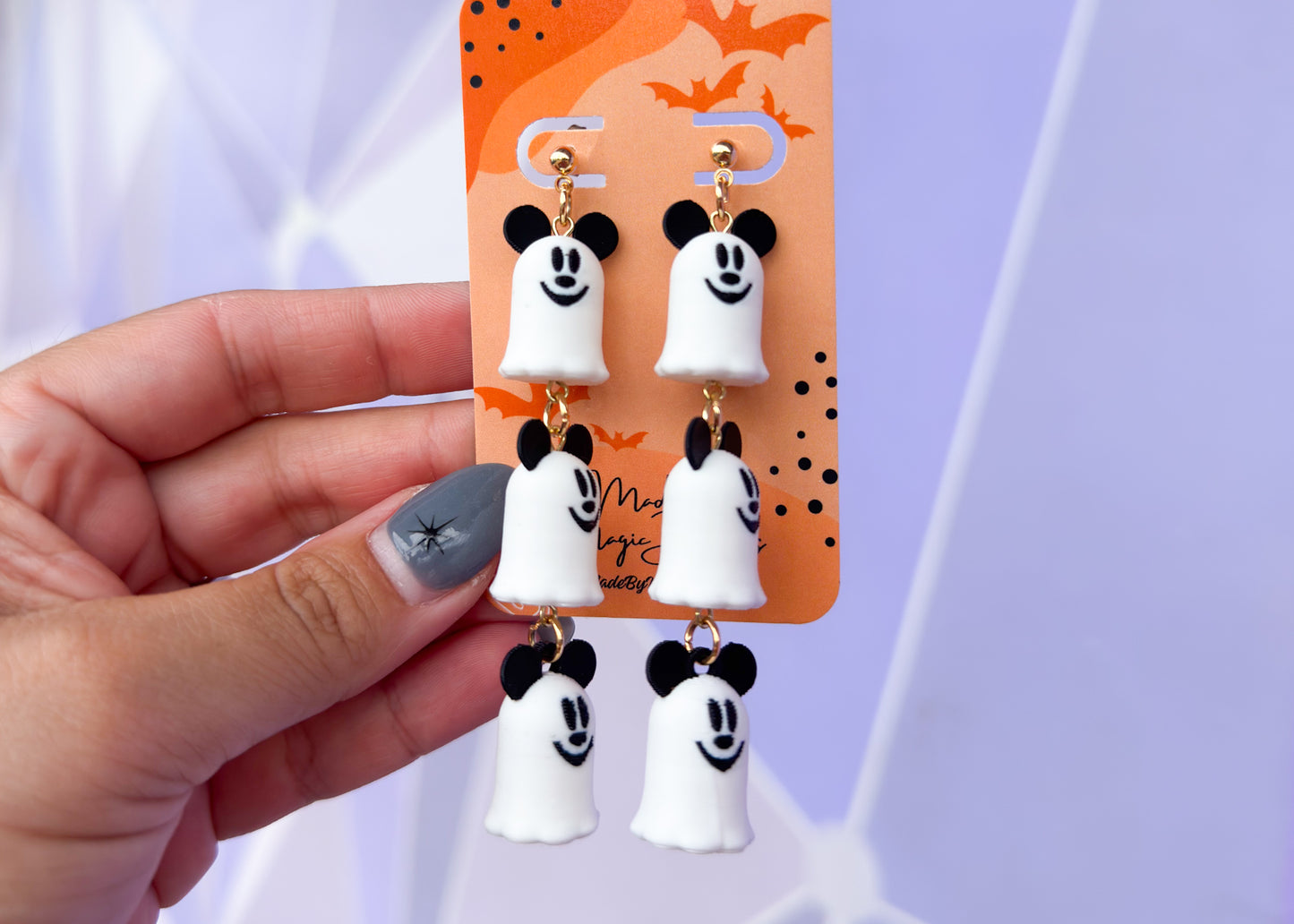 Ghost Mouse Dangle Earrings