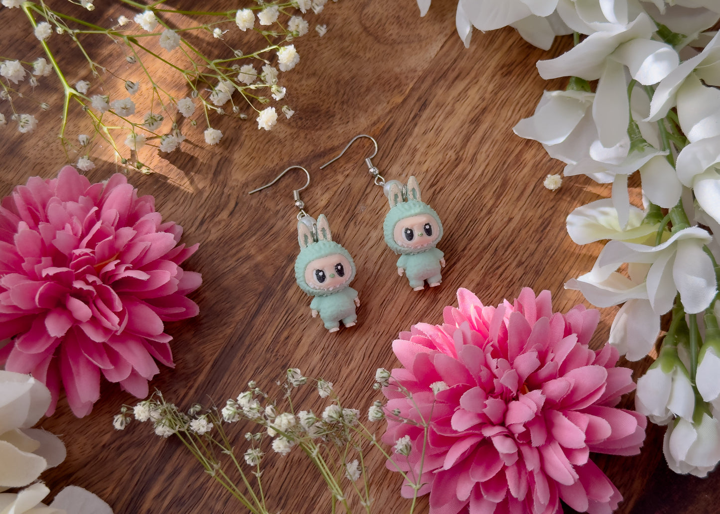 Light Green Labu Monster Earrings