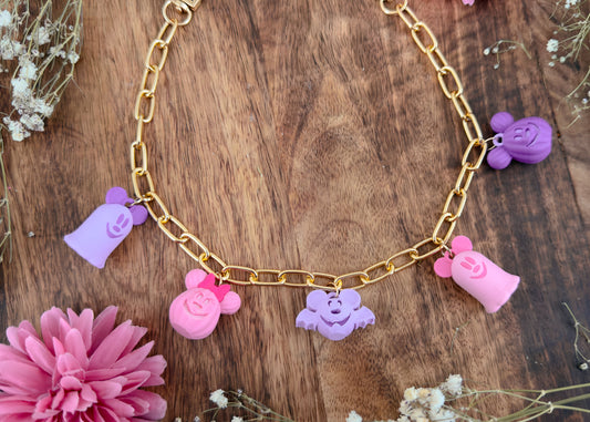 Pink and Purple Boo to You Bag Charm Chain