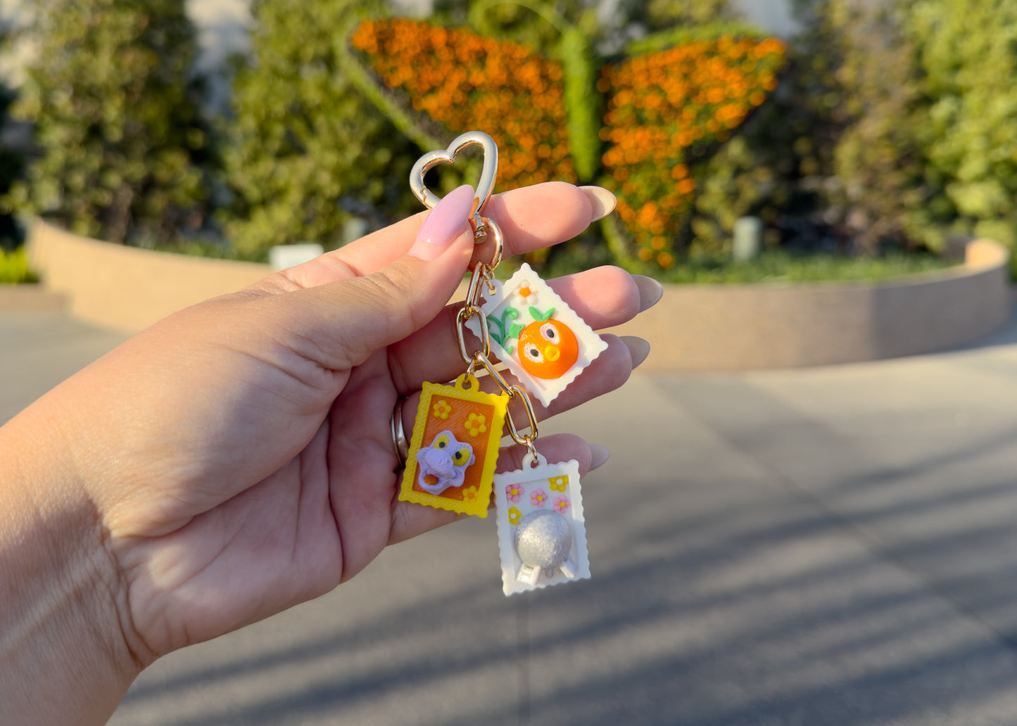 Flower and Garden Stamp Dangle Bag Charm