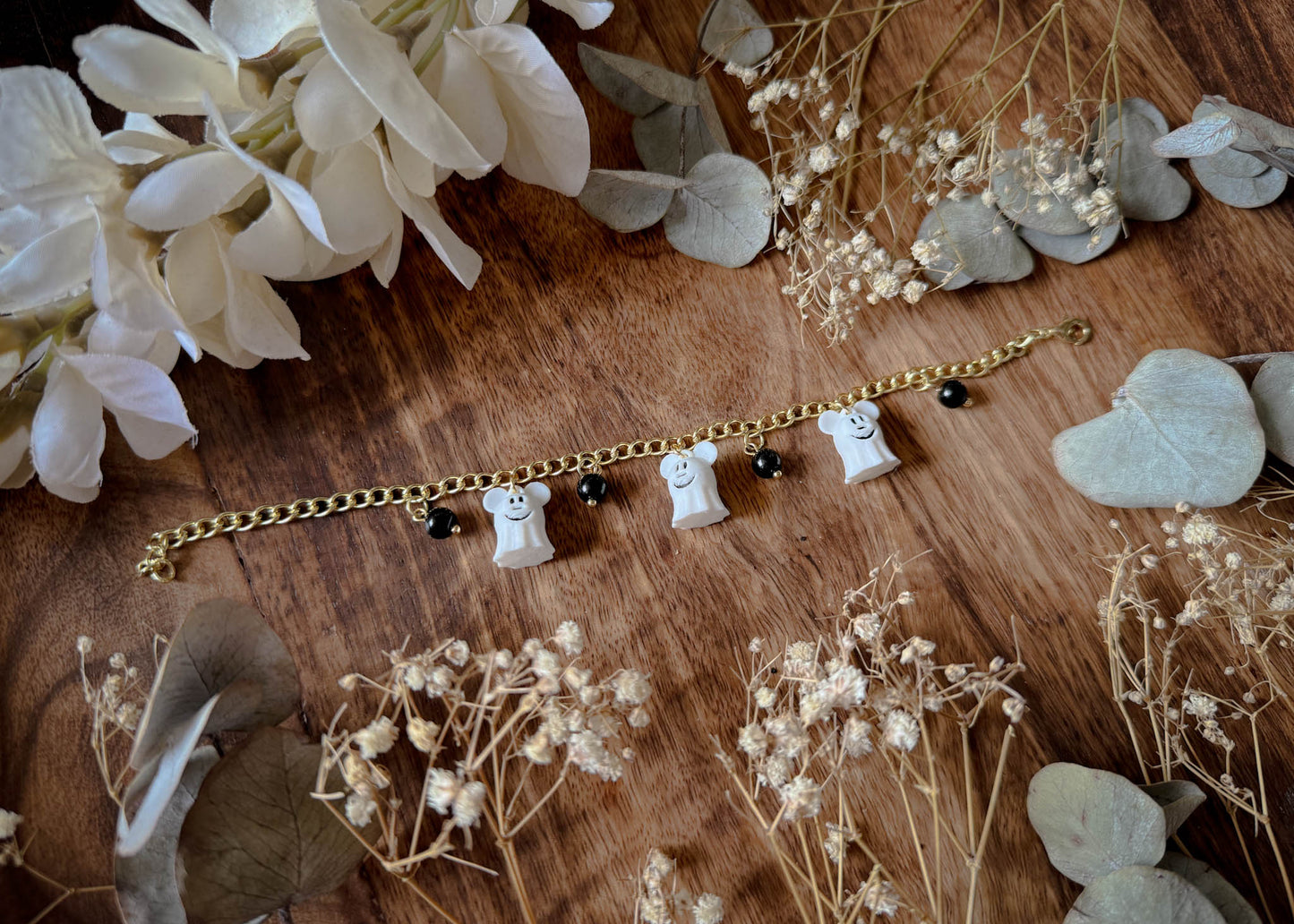Ghost Mouse Charm Bracelet