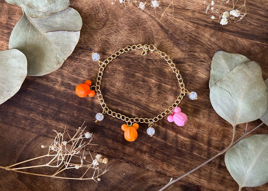 Fall Pumpkin Mouse Charm Bracelet