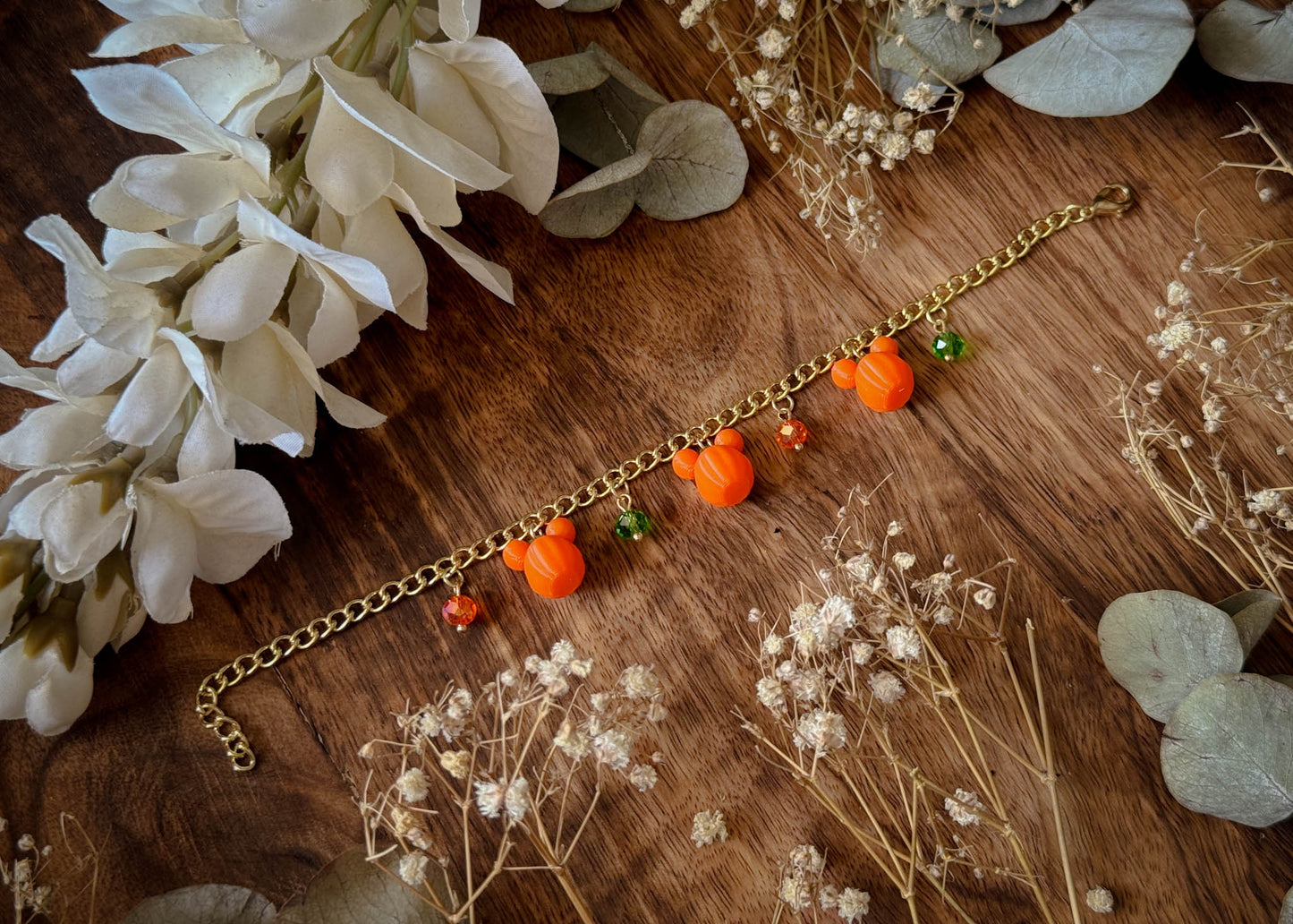 Pumpkin Mouse Charm Bracelet