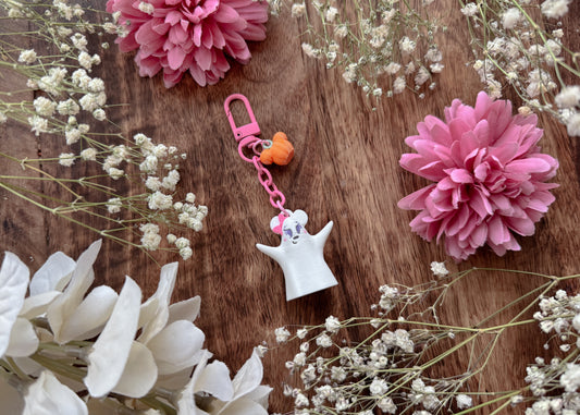 Girly Ghosty Mouse Dangle Bag Charm