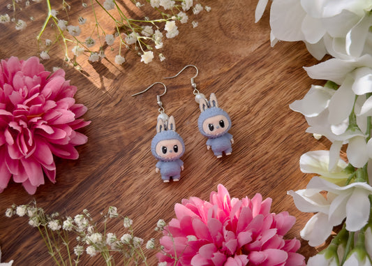 Dusty Blue Labu Monster Earrings