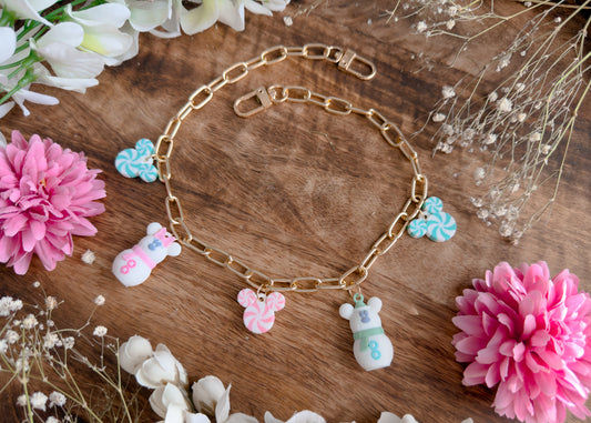 Pastel Snow Mouse Bag Charm Chain