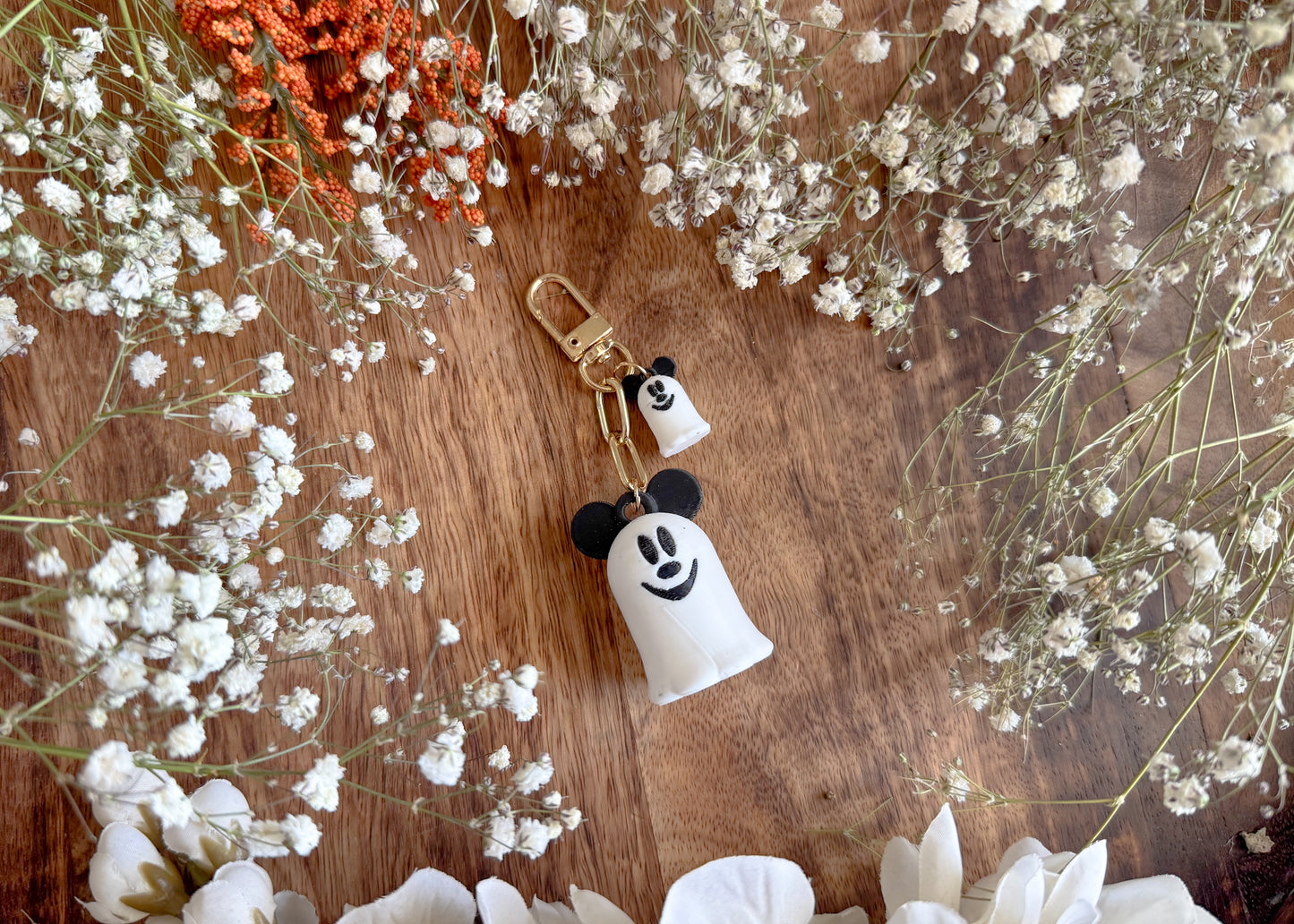 Ghost Mouse Dangle Bag Charm