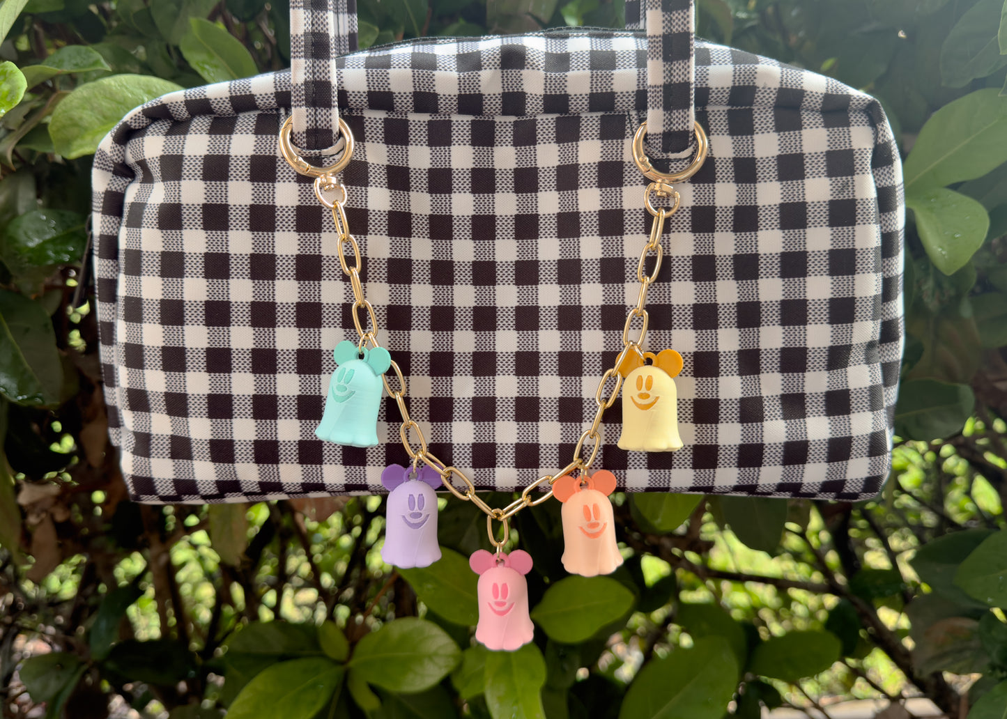 Rainbow Ghost Mouse Bag Charm Chain