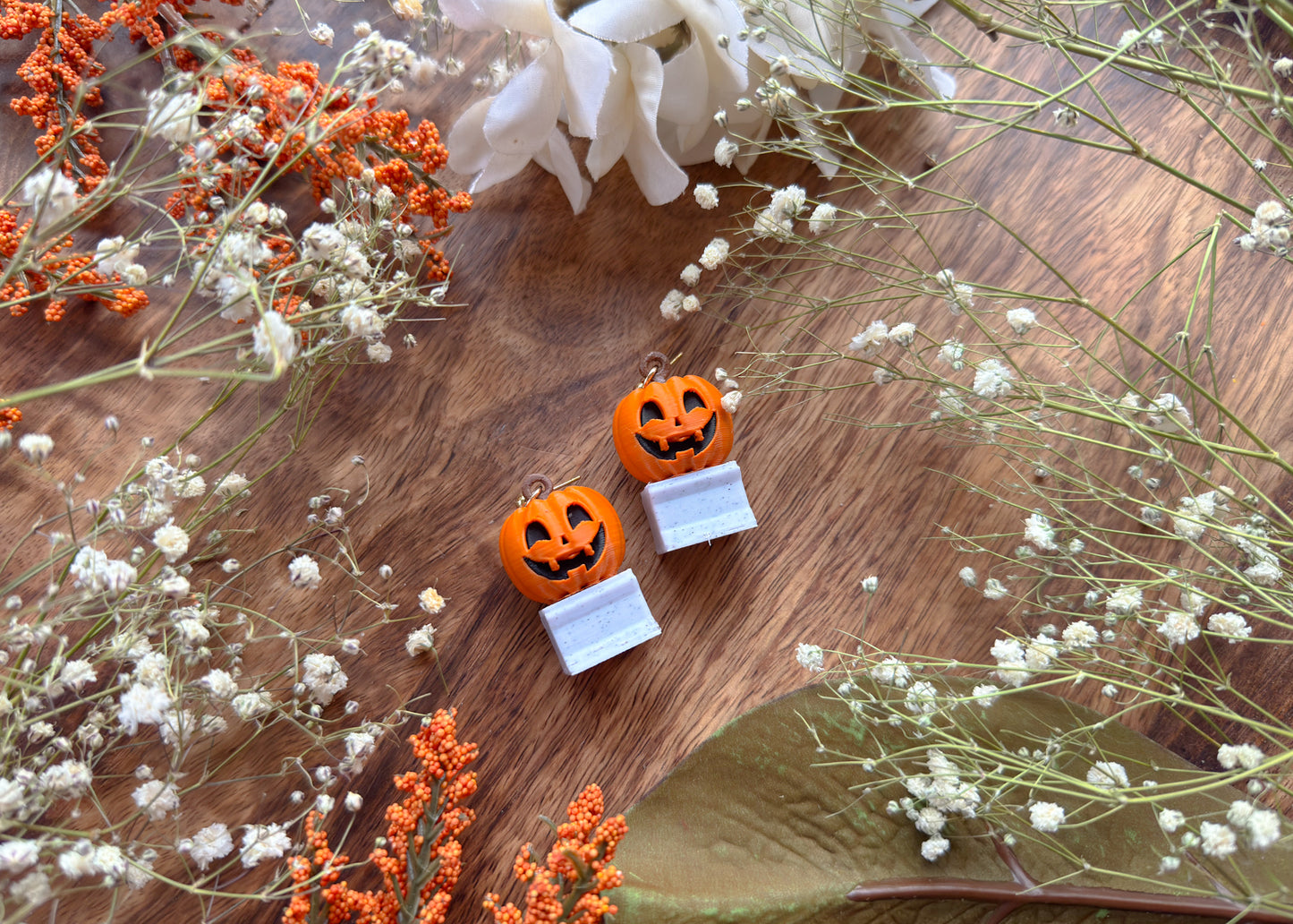 MINI Halloween Town Pumpkin Earrings