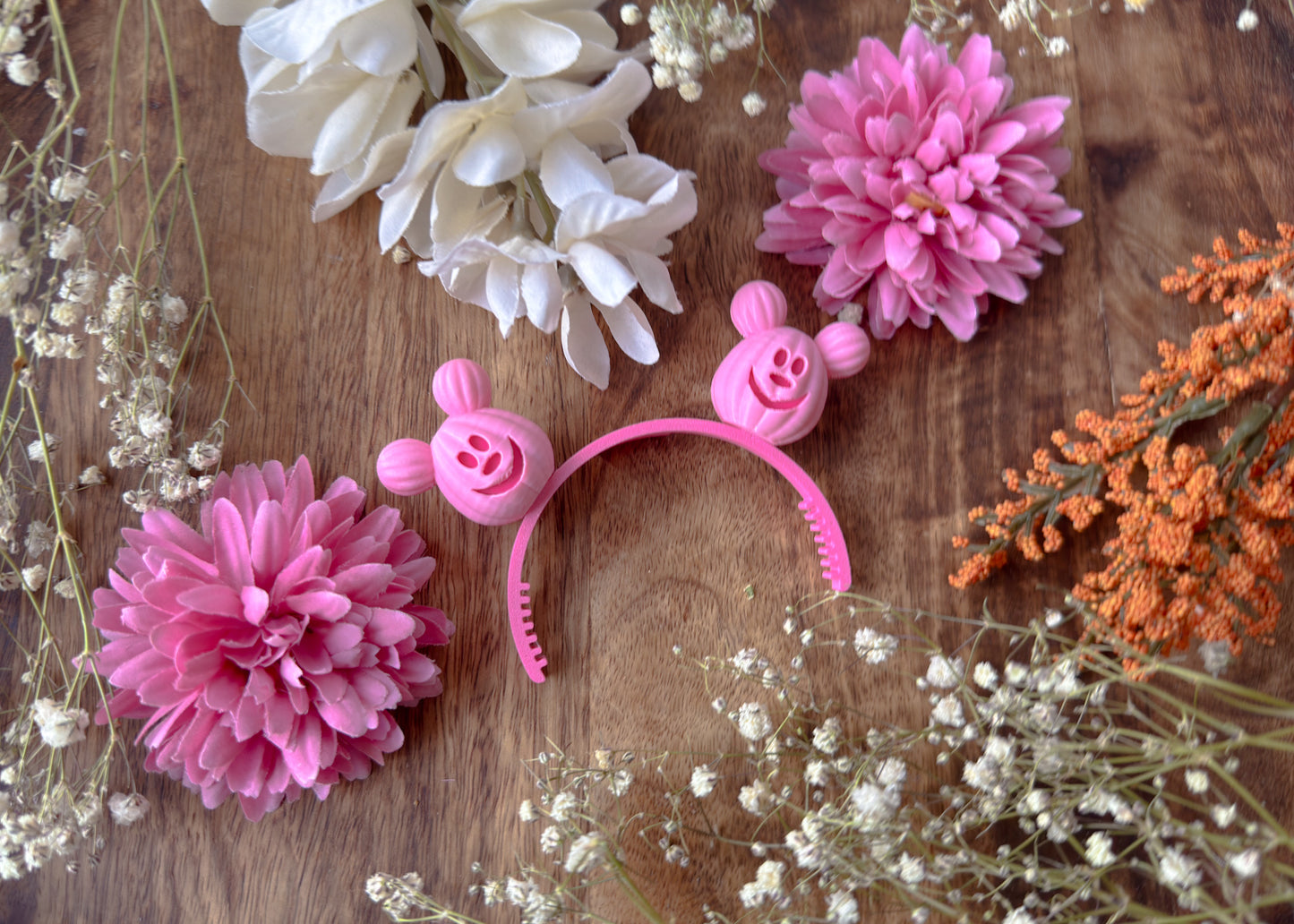 Pink Pumpkin Mouse Bag Plush Ears