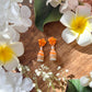 MINI Orange Swirl Earrings