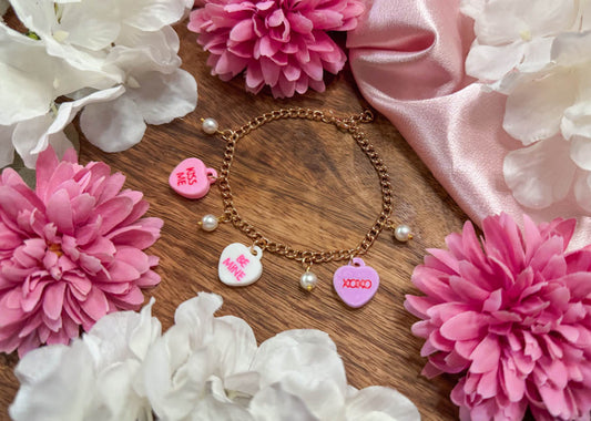 Candy Hearts Charm Bracelet