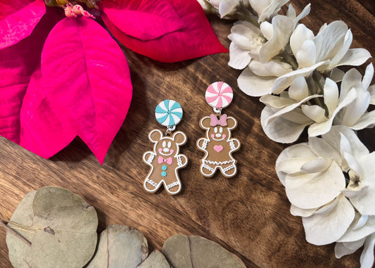 Pastel Gingerbread Mouse Earrings MIX