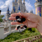 White Bow Mouse Dangle Bag Charm