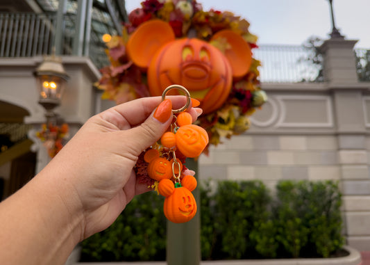 Pumpkin Wreath Dangle Bag Charm