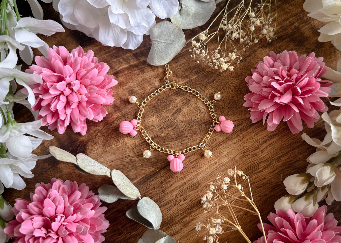 Pink Pumpkin Mouse Bracelet
