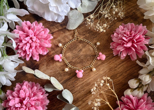 Pink Pumpkin Mouse Bracelet