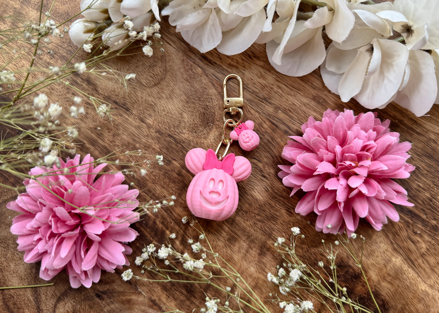 Pink Pumpkin Mouse Dangle Bag Charm