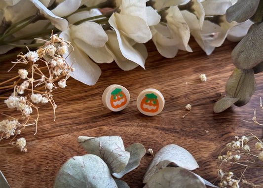Pumpkin Cookie Stud Earrings