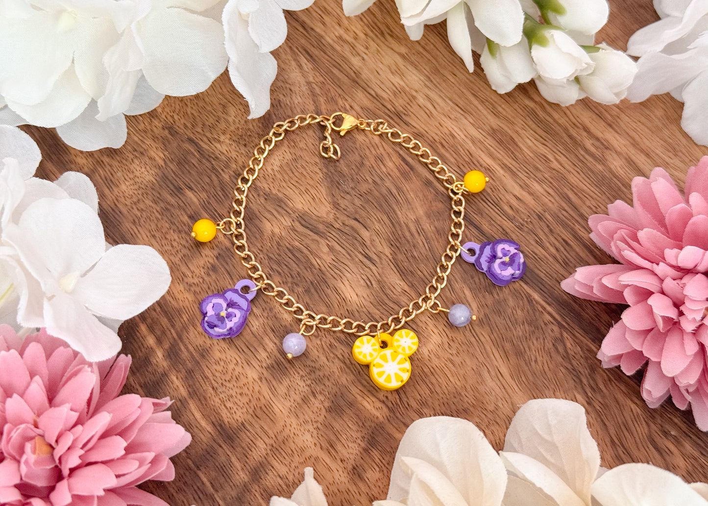 Violet Lemonade Charm Bracelet