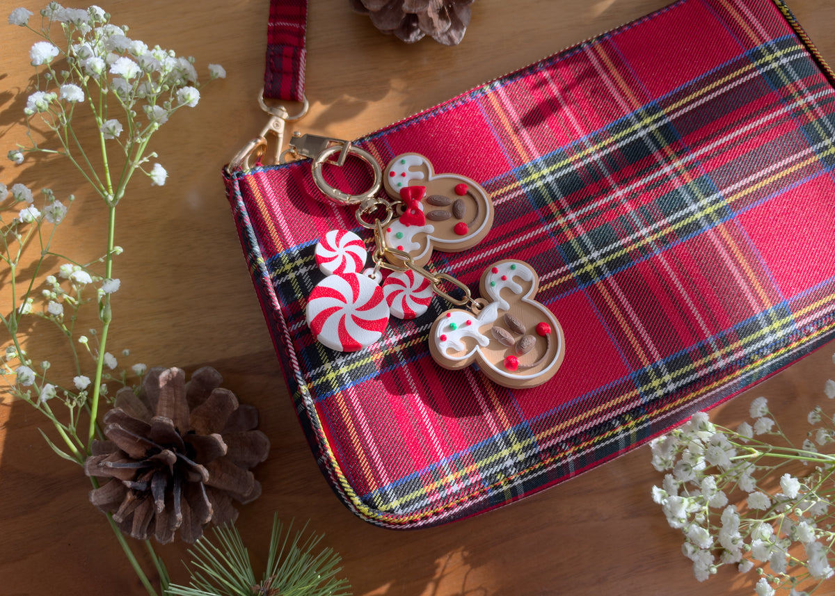 Gingerbread Head Dangle Bag Charm