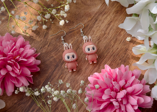 Light Brown Labu Monster Earrings