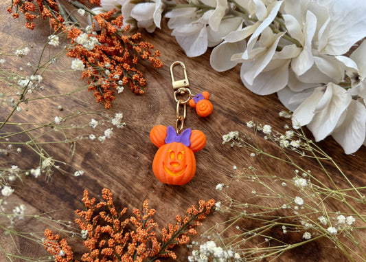 Ms. Pumpkin Mouse Dangle Bag Charm