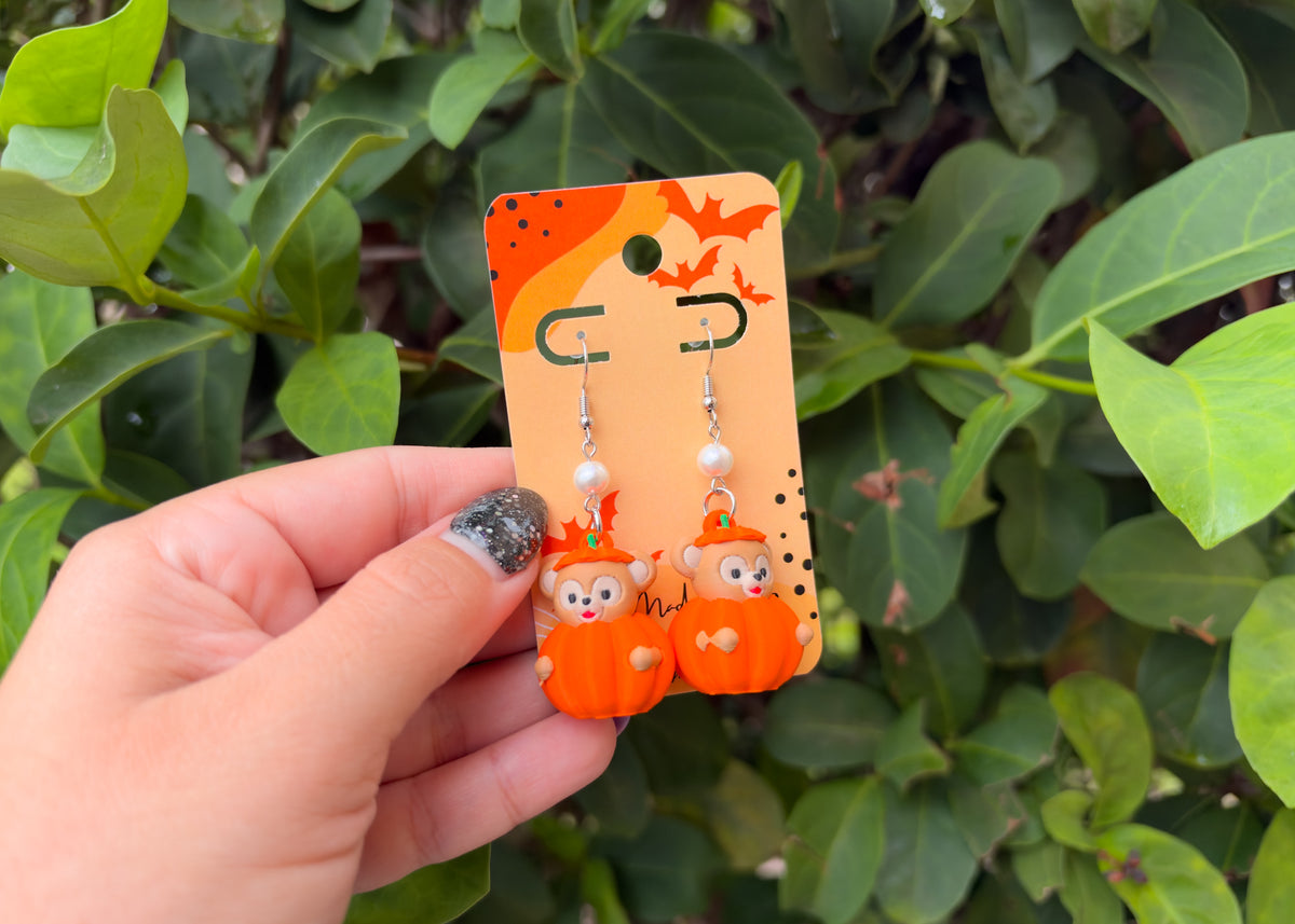 Pumpkin Bear Earrings