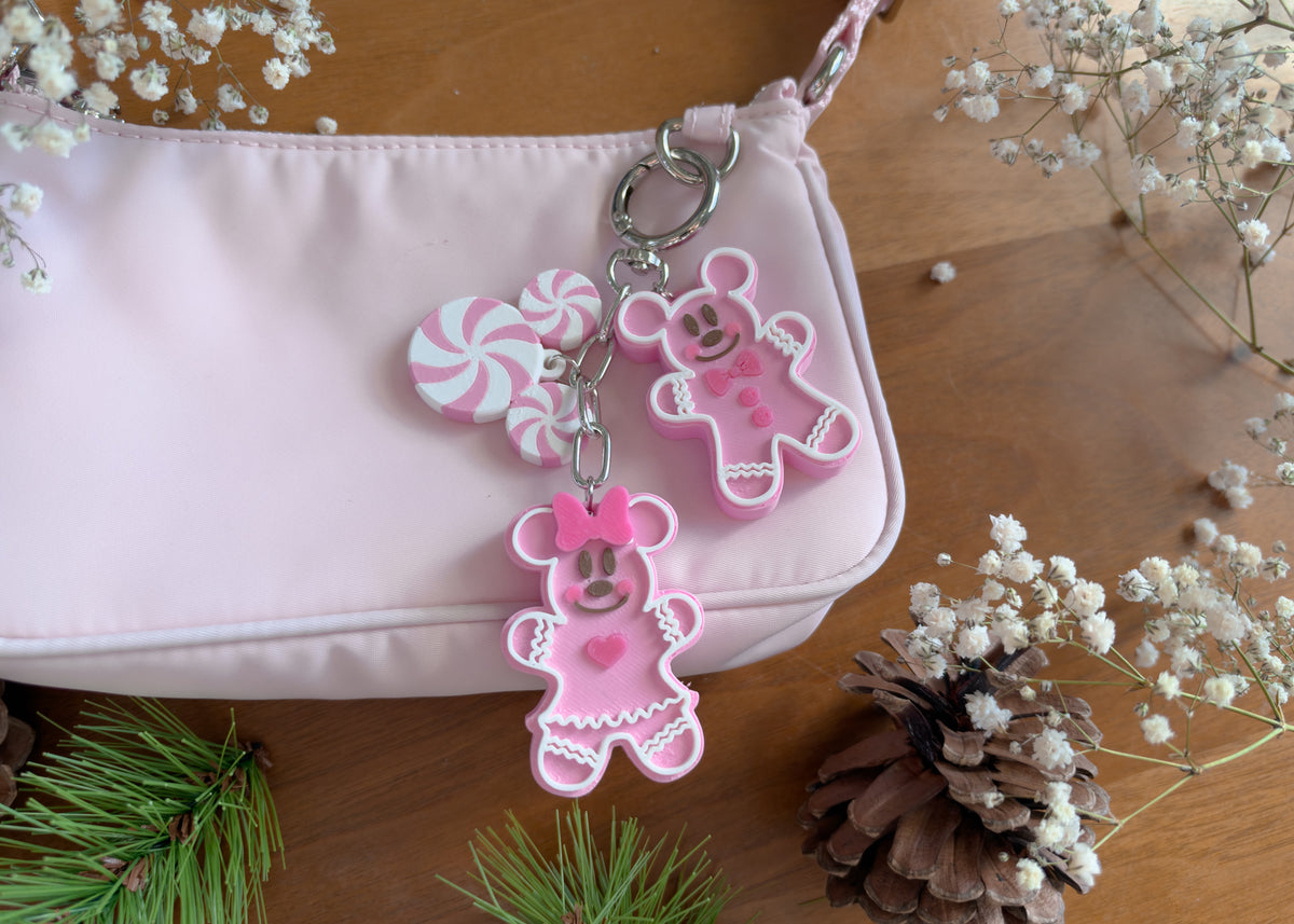 Pastel Snowmouse Mouse Dangle Bag Charm