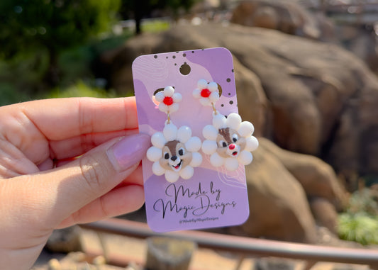 Chipmunk Flower Earrings
