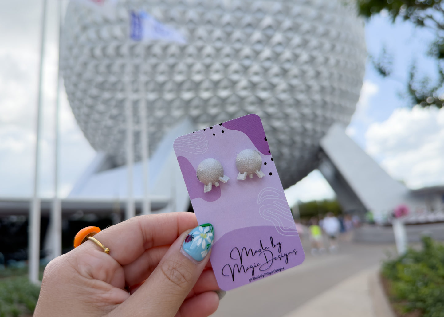 Spaceship Earth Stud Earrings