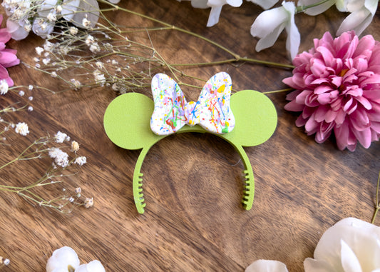 Green Splatter Paint Bag Plush Ears