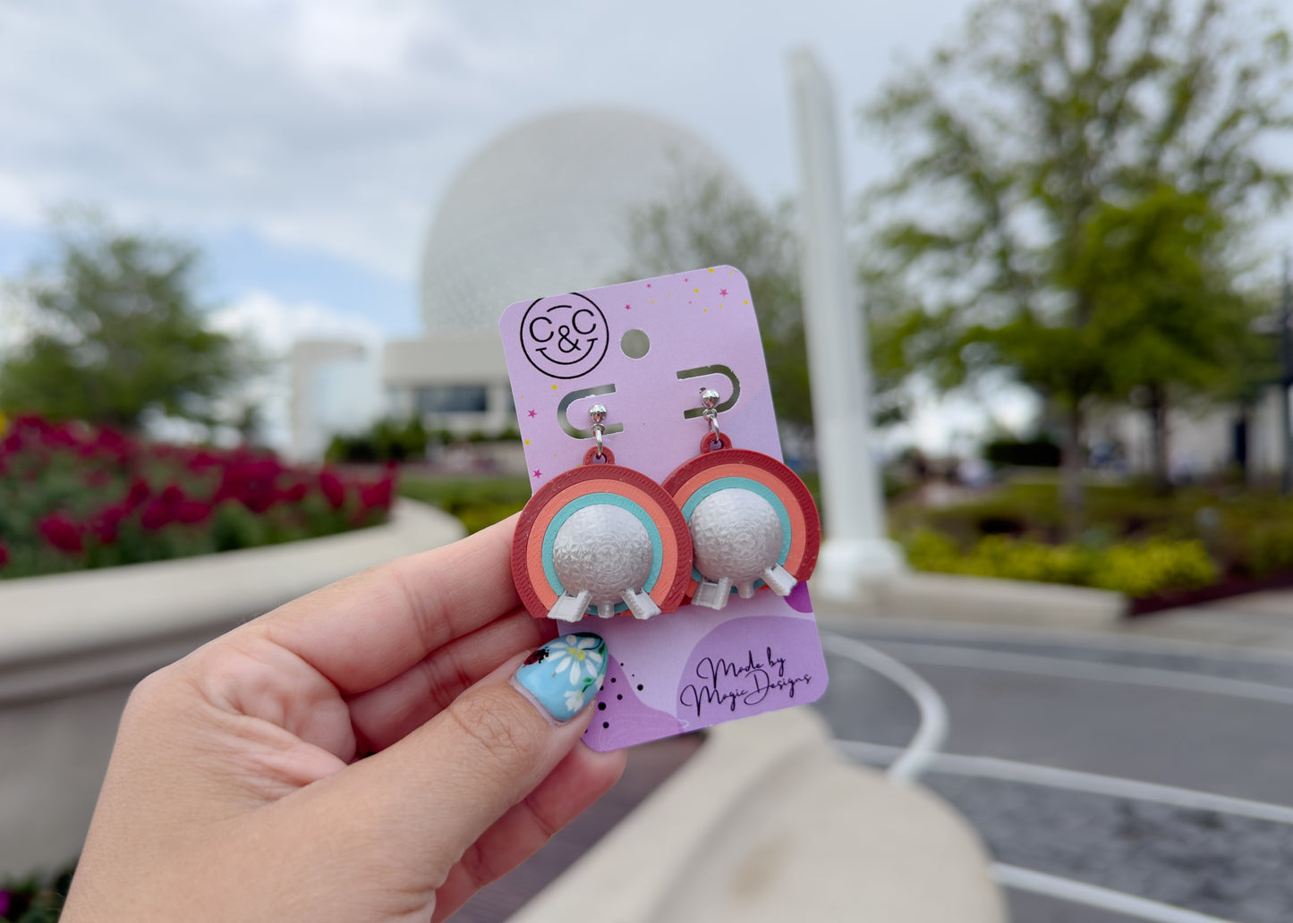 Retro Spaceship Earth Earrings
