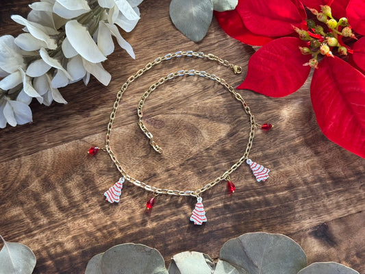 Christmas Tree Cake Charm Necklace