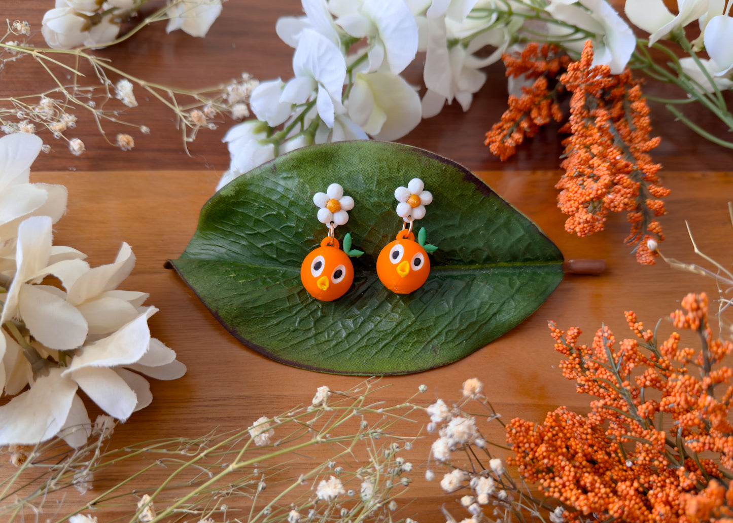 MINI Citrus Bird Head Earrings
