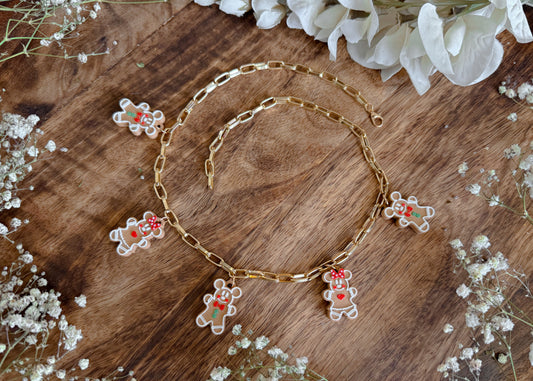 Gingerbread Mouse Chunky Charm Necklace