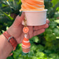 Orange Swirl Dangle Bag Charm