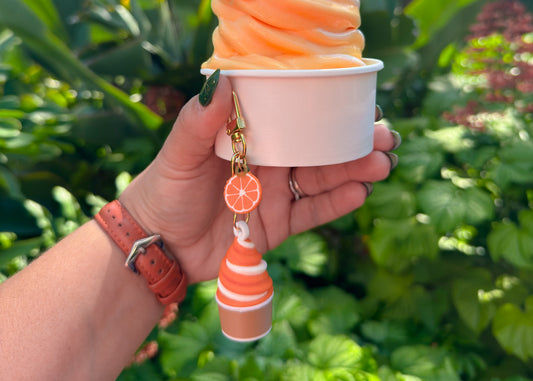 Orange Swirl Dangle Bag Charm
