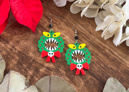 Scary Wreath Earrings