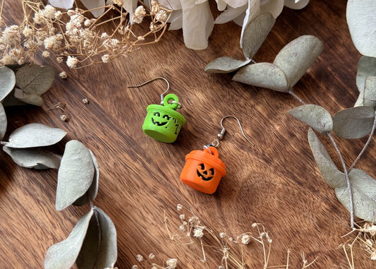 MINI Witch/Pumpkin Bucket Earrings