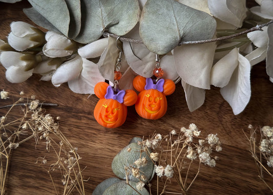 MINI Ms.Pumpkin Mouse Head Earrings