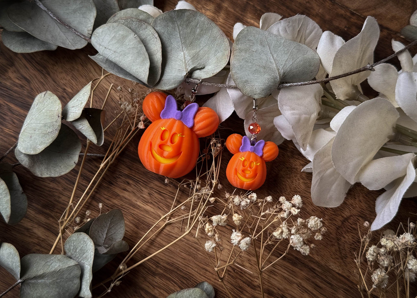 Ms.Pumpkin Mouse Head Earrings