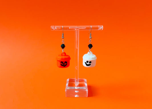 MINI Ghost/Pumpkin Bucket Earrings