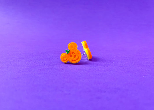 Pumpkin Mouse Stud Earrings