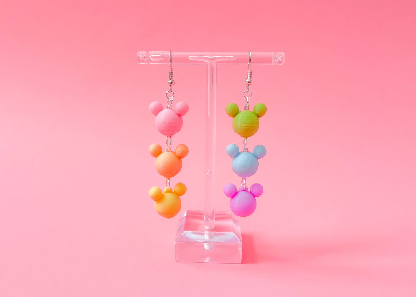 MINI Pastel Rainbow Mouse Ball Earrings