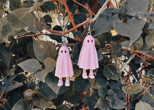 Pink Spooky Ghosty Earrings