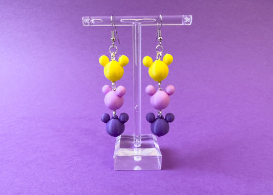 MINI Violet Lemonade Mouse Ball Earrings