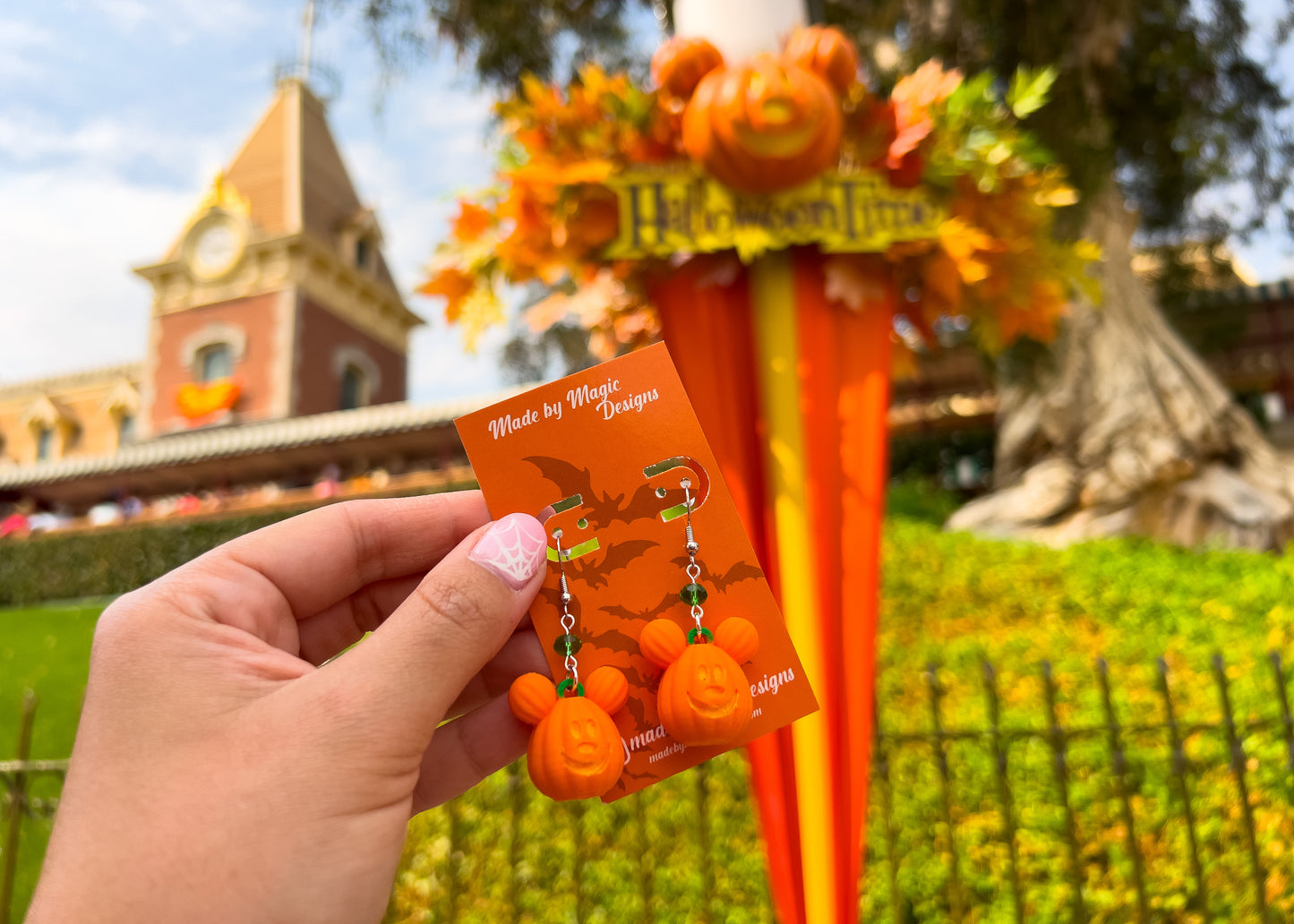 MINI Pumpkin Mouse Head Earrings